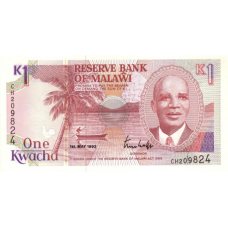 P23b Malawi - 1 Kwacha Year 1992
